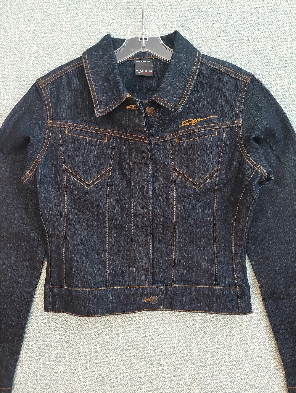 FUBU Collection Dark Blue Denim Jacket, Womens S